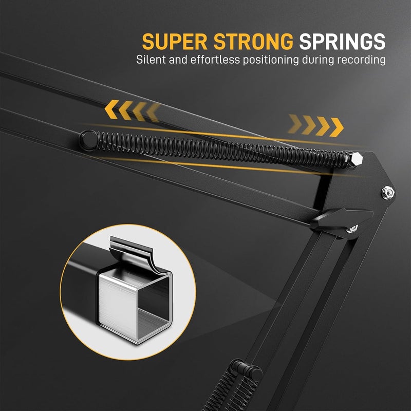 Maono حامل ميكروفون ذراع بوم: ذراع ميكروفون معدني قابل للتعديل لتعليق الميكروفون للبودكاست والألعاب والبث والتسجيل، مع مشبك مكتب ومحول برغي 3/8" إلى 5/8" - الحد الأقصى للحمولة 1 كجم BA20 أسود - Image 5